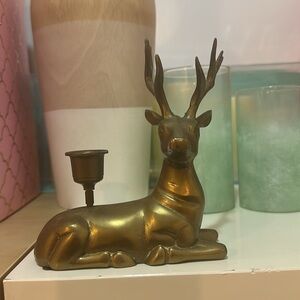 Vintage Gold Deer Candle Holder